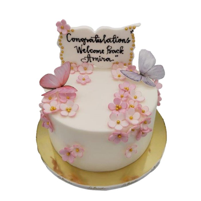 BUTTERFLIES & FLOWERS CAKE